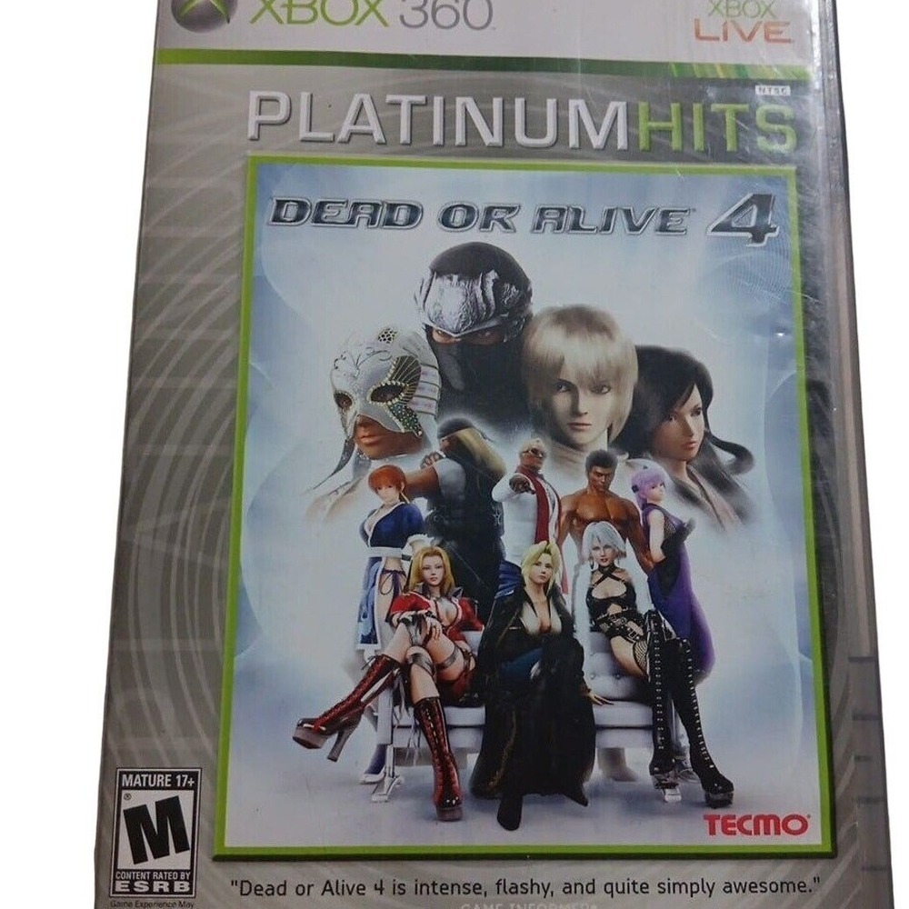 Tecmo Dead or Alive 4 Xbox 360 Platinum Hits Fighting Game Video Game Disc